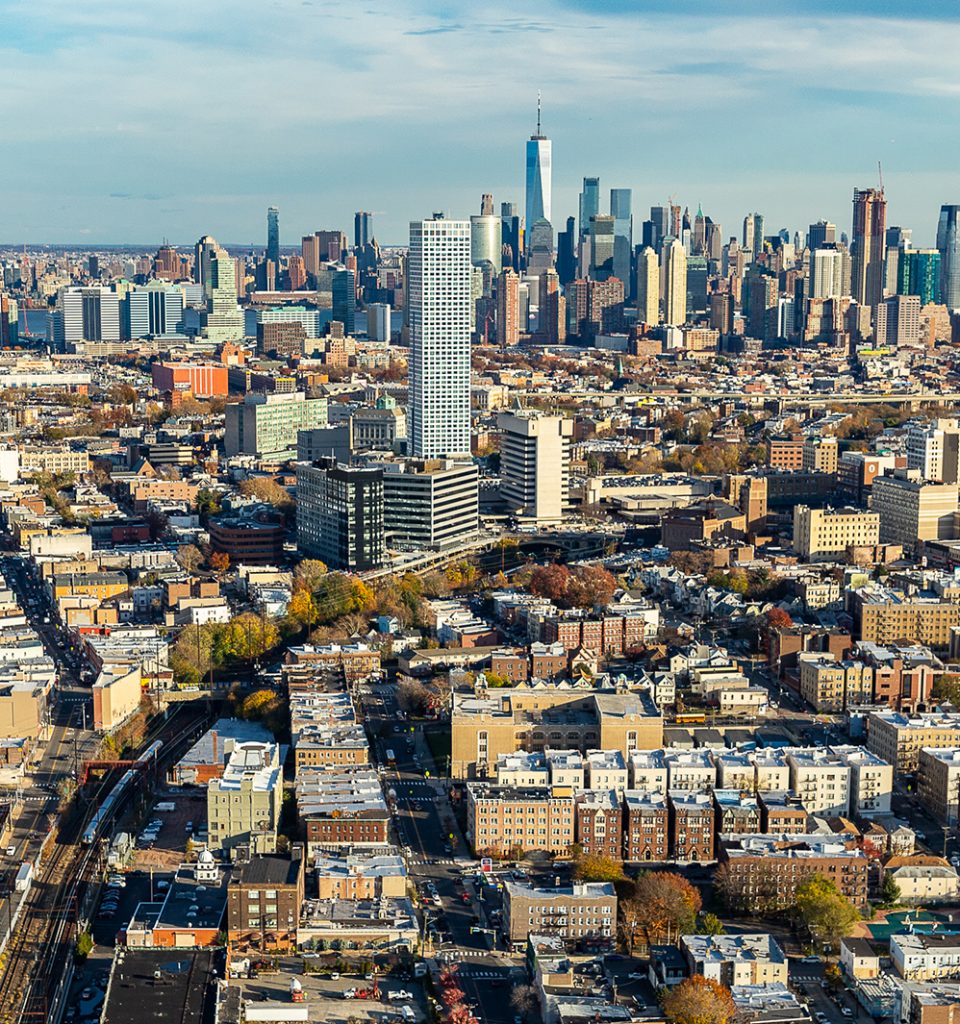 aerial of jersey city, nj